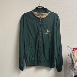 John Deere Green and Tan Men's Windbreaker